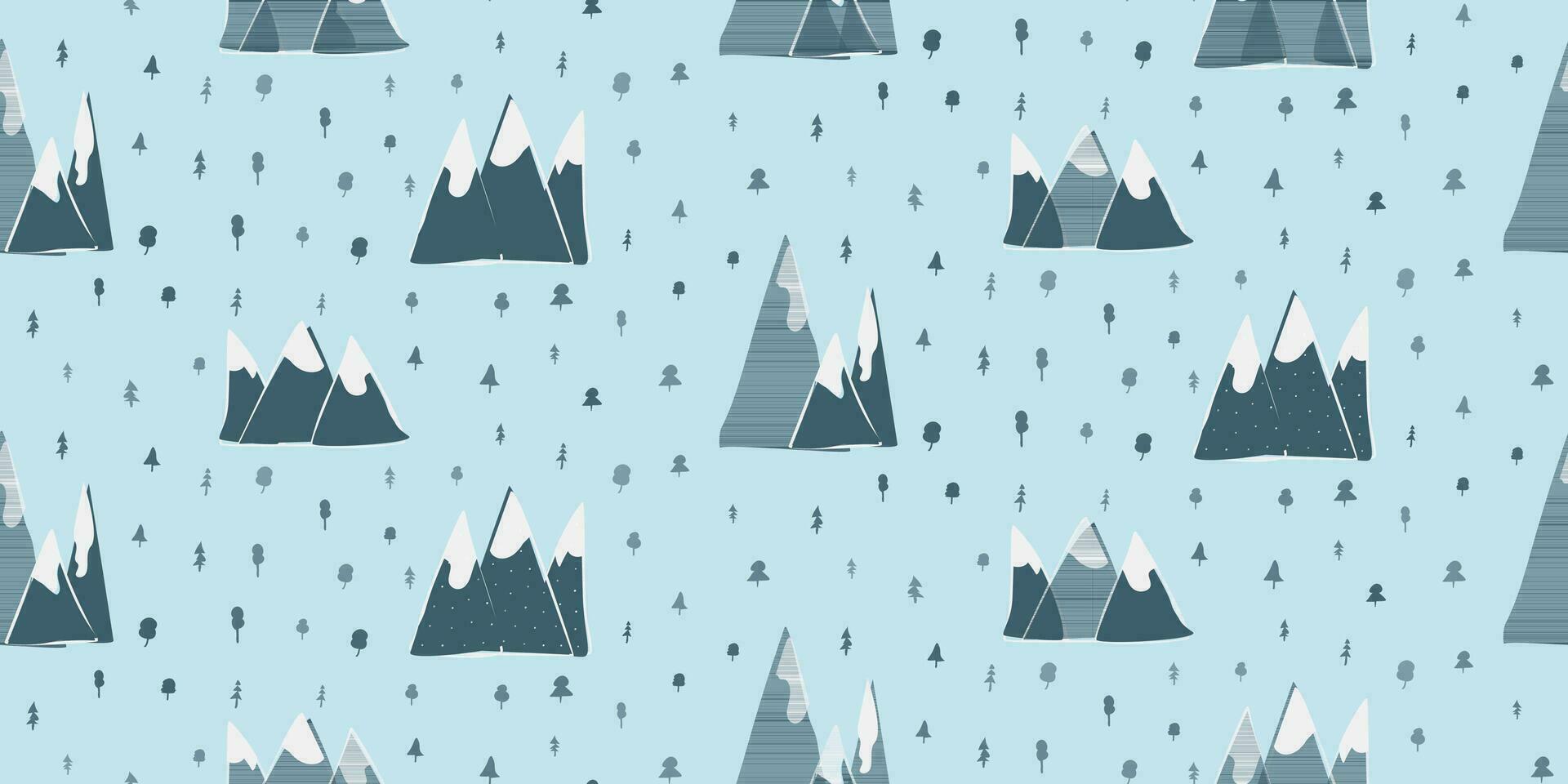 Montagne paysage vecteur illustration pour enfants pièce décor et fonds d'écran répéter sans couture modèle