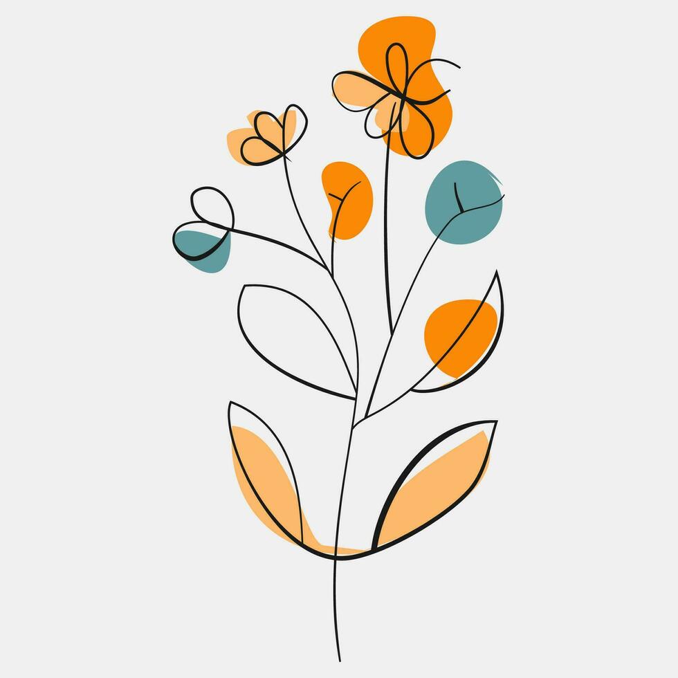 minimaliste floral vecteur art des illustrations pour occasions modèle ancien mode main tiré décor