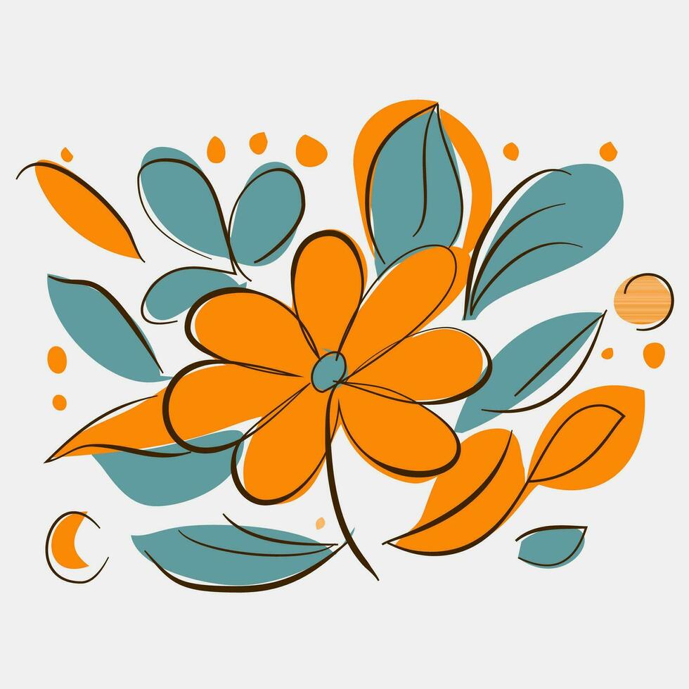 minimaliste floral vecteur art des illustrations pour occasions modèle ancien mode main tiré décor