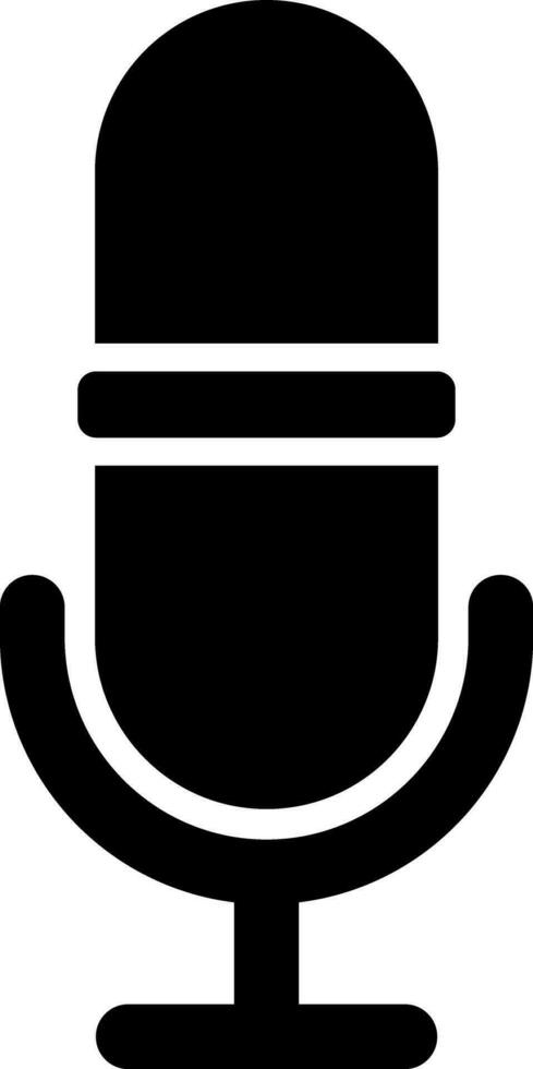 plat style microphone icône dans noir et blanc couleur. vecteur
