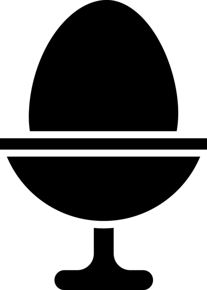 noir et blanc illustration de bouilli Oeuf verre icône. vecteur