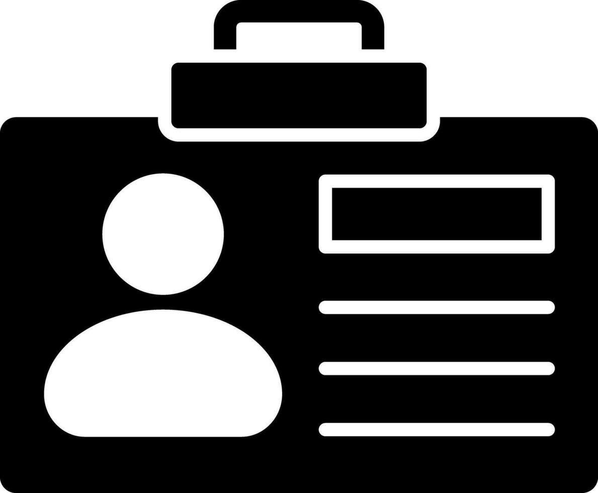 identité carte icône ou symbole dans noir et blanc couleur. vecteur