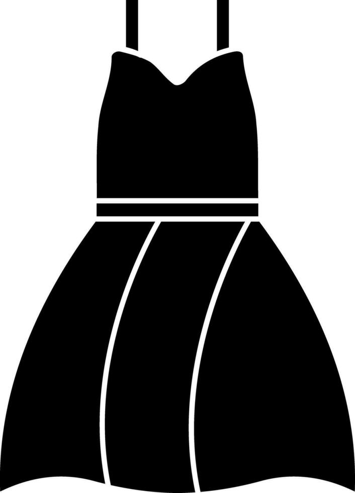 noir et blanc robe icône dans glyphe style. vecteur
