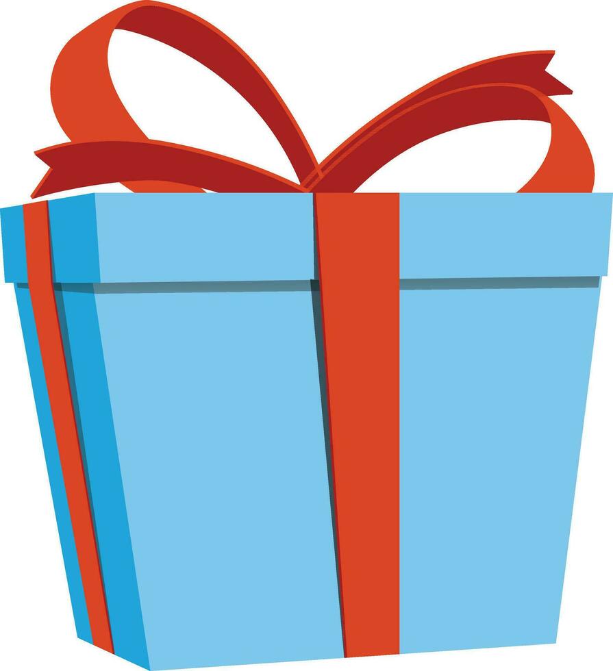3d cadeau boîte illustration dans bleu et rouge couleur. vecteur