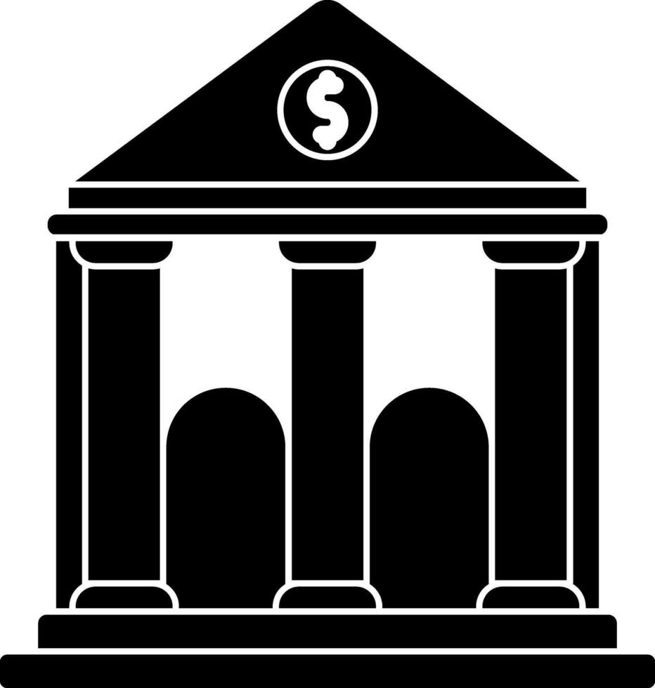 glyphe banque icône dans noir et blanc couleur. vecteur