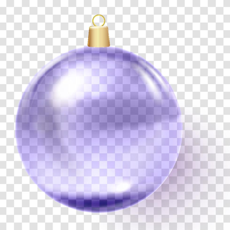 boule de noël violette boule de verre de noël violette vecteur