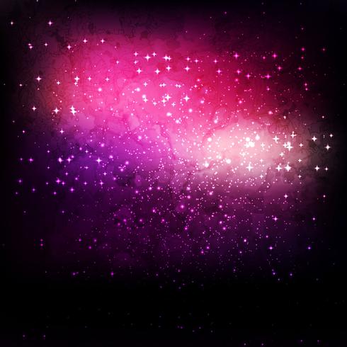 Space Galaxy Background avec nébuleuse, poussière d'étoile et éclat brillant vecteur