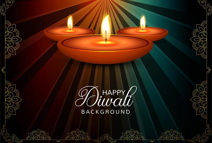 Vecteur de fond abstrait carte joyeux Diwali festival