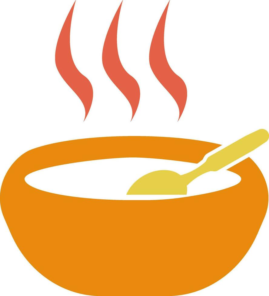 icône de portion bol avec chaud soupe. vecteur