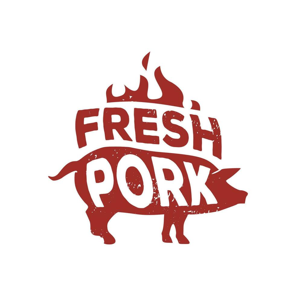 Frais porc flamme logo caractères modèle illustration vecteur