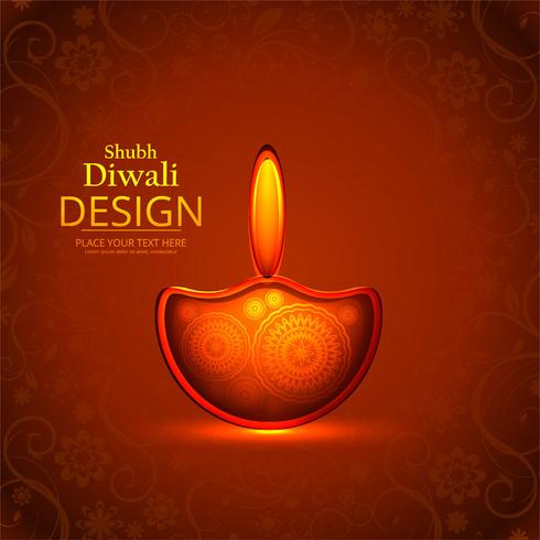 Joyeux diwali diya illustration de fond de festival de lampe à huile vecteur