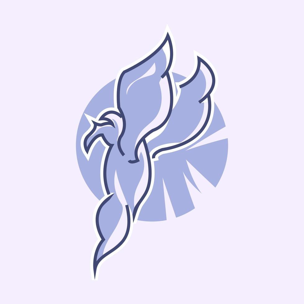 logo d & # 39; oiseau avec soulever les ailes illustration vectorielle de caractère plat vecteur