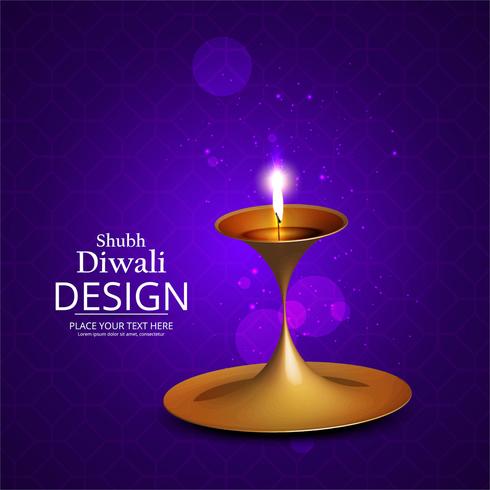 Joyeux diwali diya illustration de fond de festival de lampe à huile vecteur