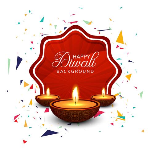 Belle carte de voeux pour le festival joyeux diwali fond vec vecteur