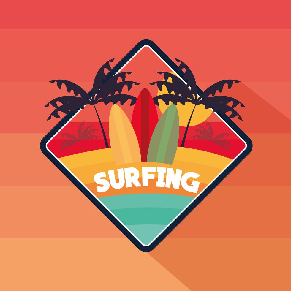 thème tropique de surf vecteur