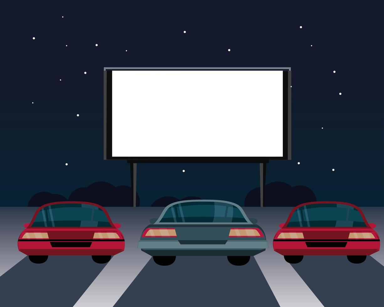 cinéma de rue de voiture vecteur