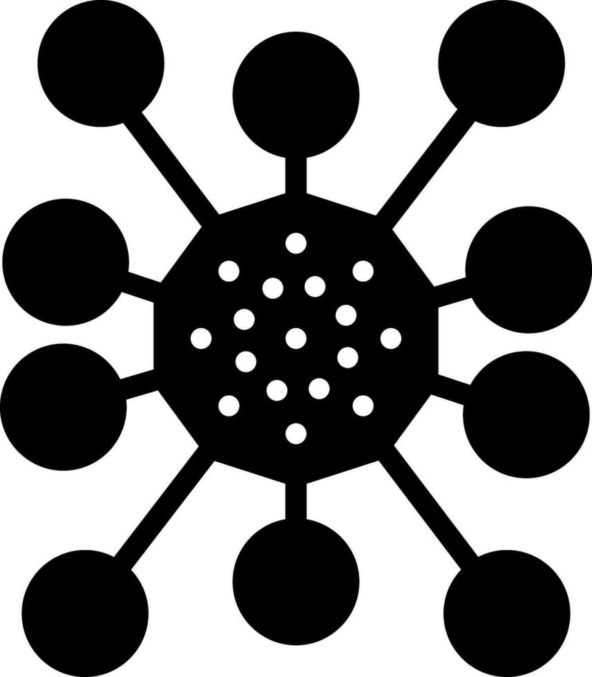 solide icône pour virus vecteur