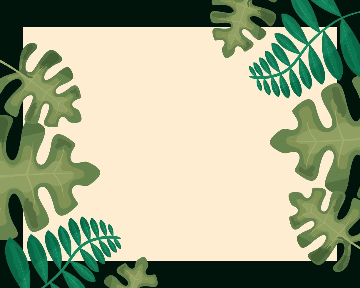 bannière de feuilles tropicales vecteur