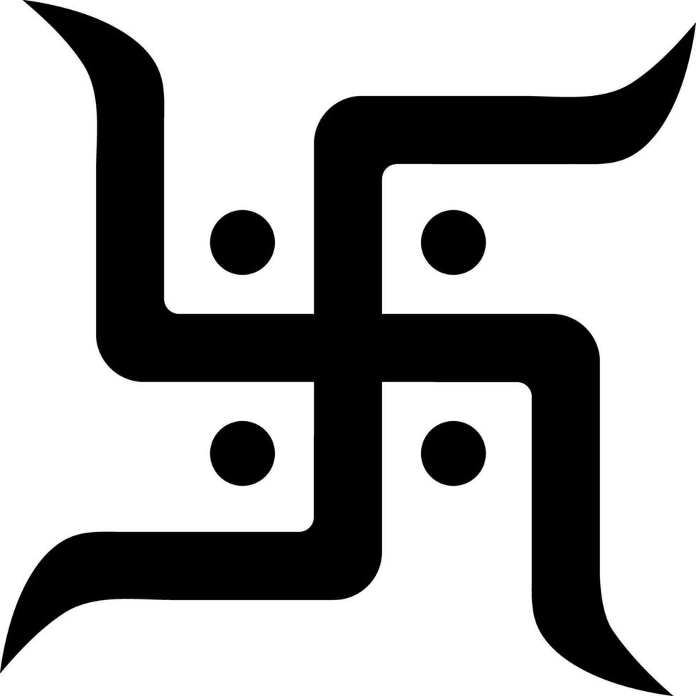 svastika signe ou symbole dans noir couleur. vecteur