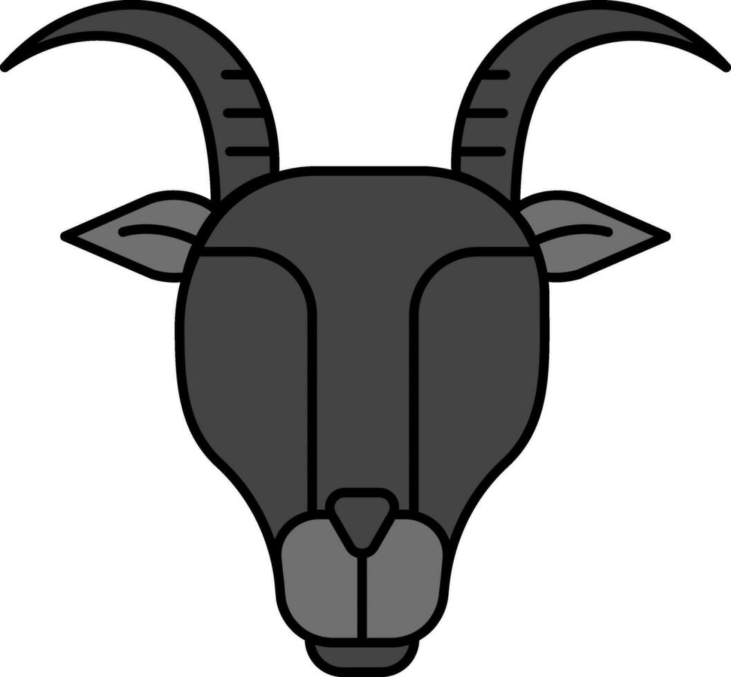 Capricorne icône ou symbole dans gris couleur. vecteur