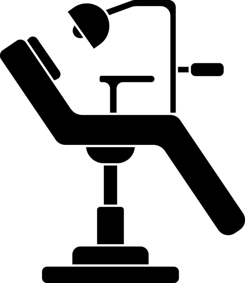 glyphe icône ou symbole dentiste chaise dans plat style. vecteur