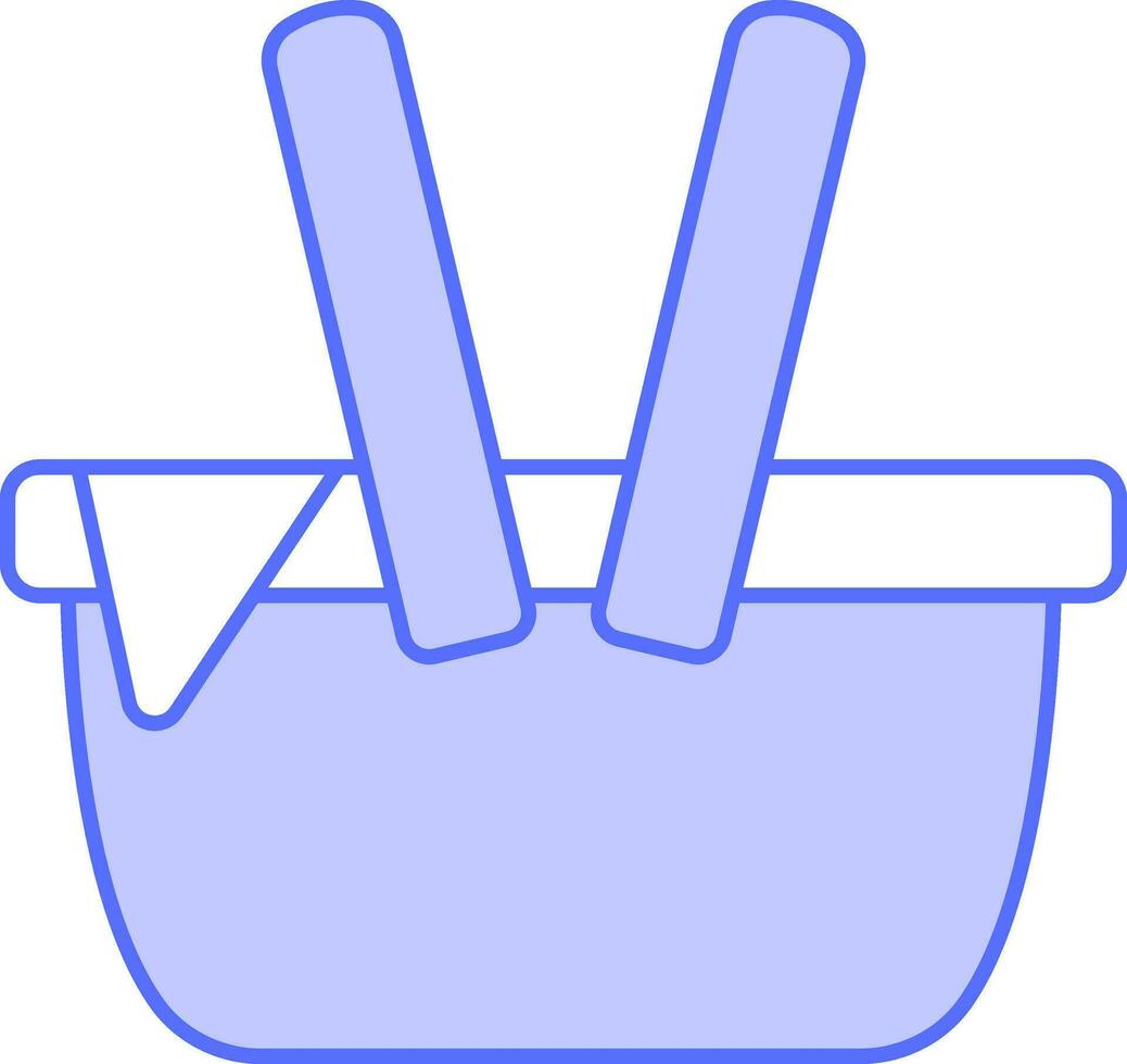 pique-nique panier icône dans bleu et blanc couleur. vecteur