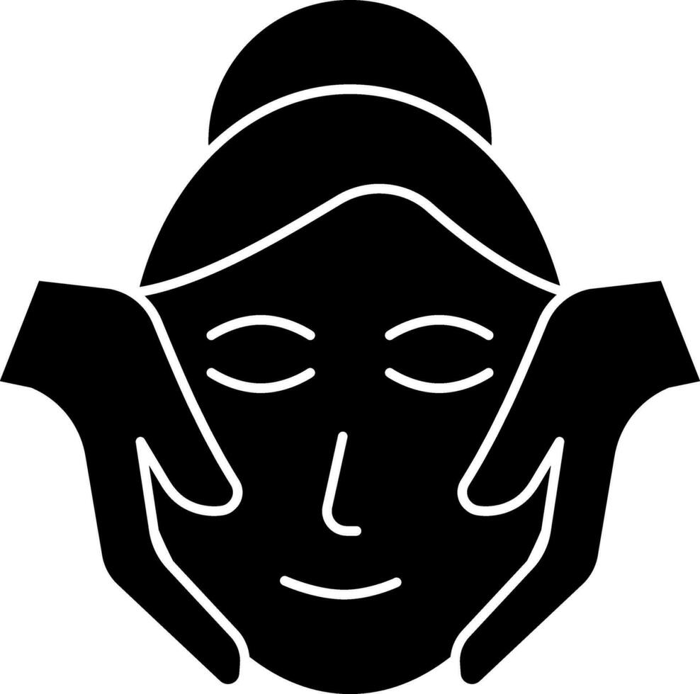 glyphe style faciale massage icône ou symbole. vecteur