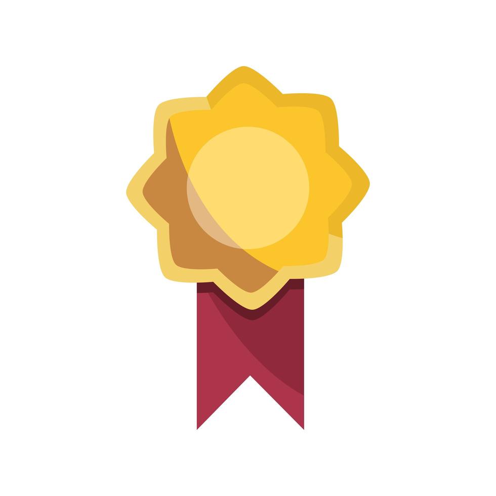 Award rosette certificat succès éducation en ligne icône isolé ombre vecteur