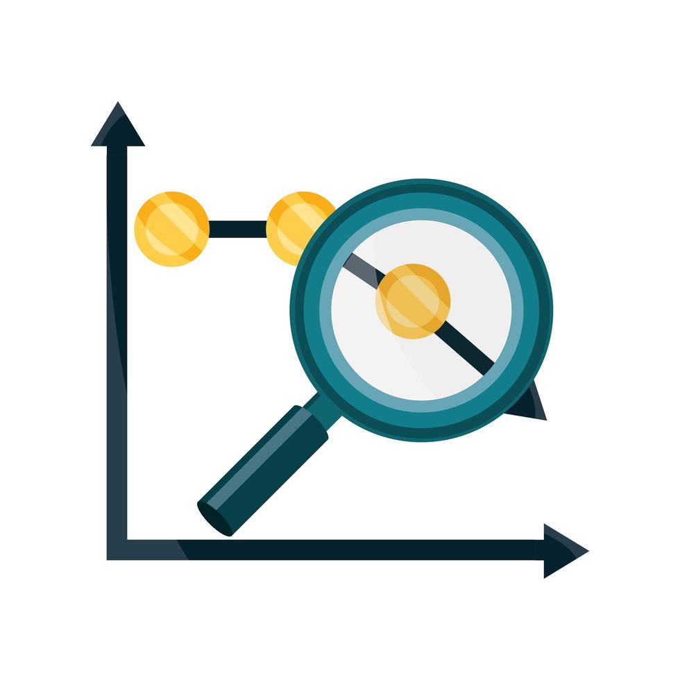 Rapport graphique diminuer l & # 39; analyse d & # 39; argent vecteur