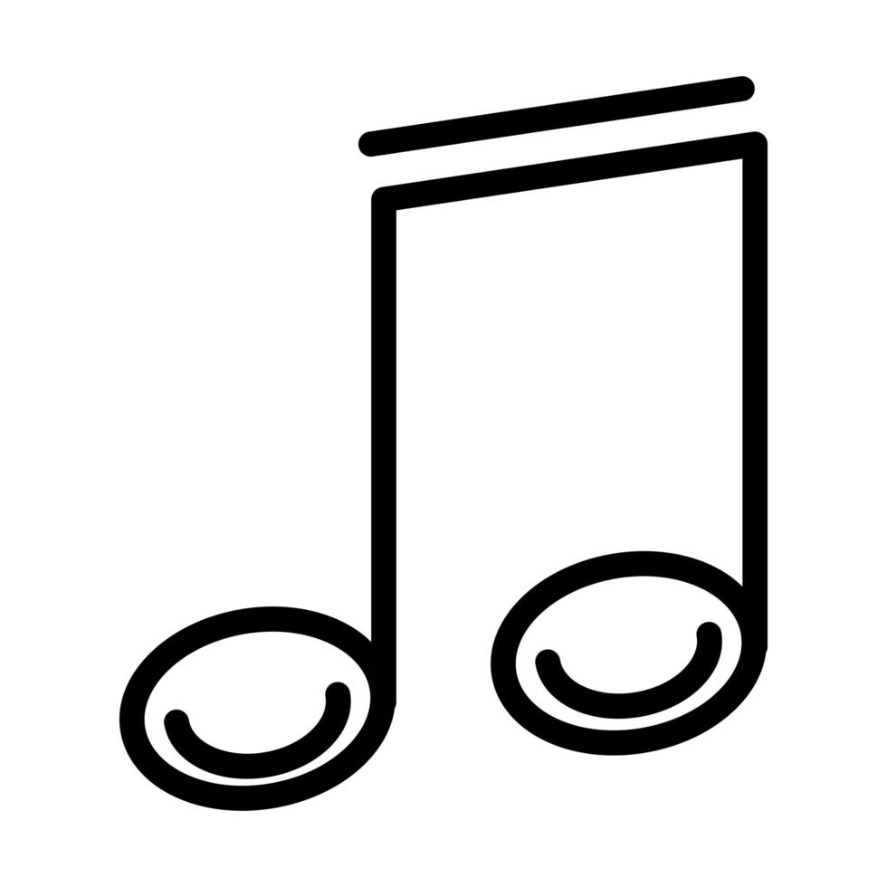 icône de style de ligne sonore harmonie note de musique vecteur