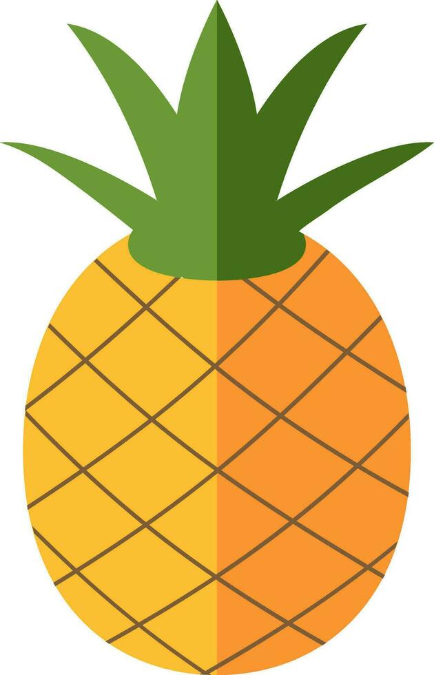 ananas icône dans Orange et vert couleur. vecteur