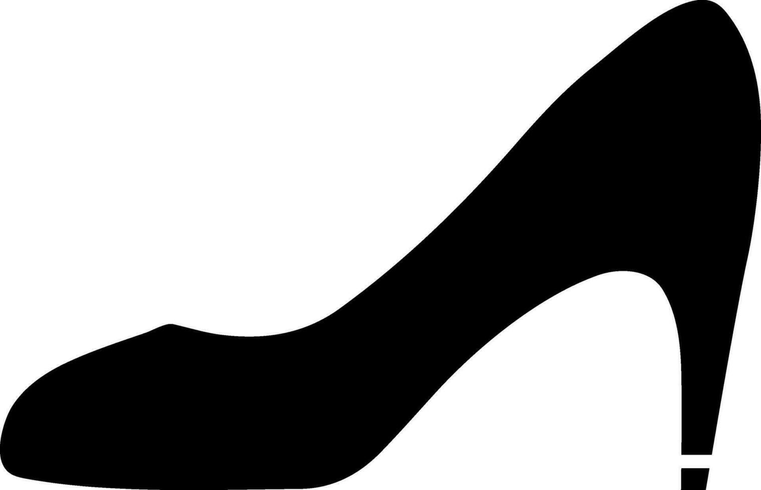 noir plat illustration de une femme chaussure. vecteur