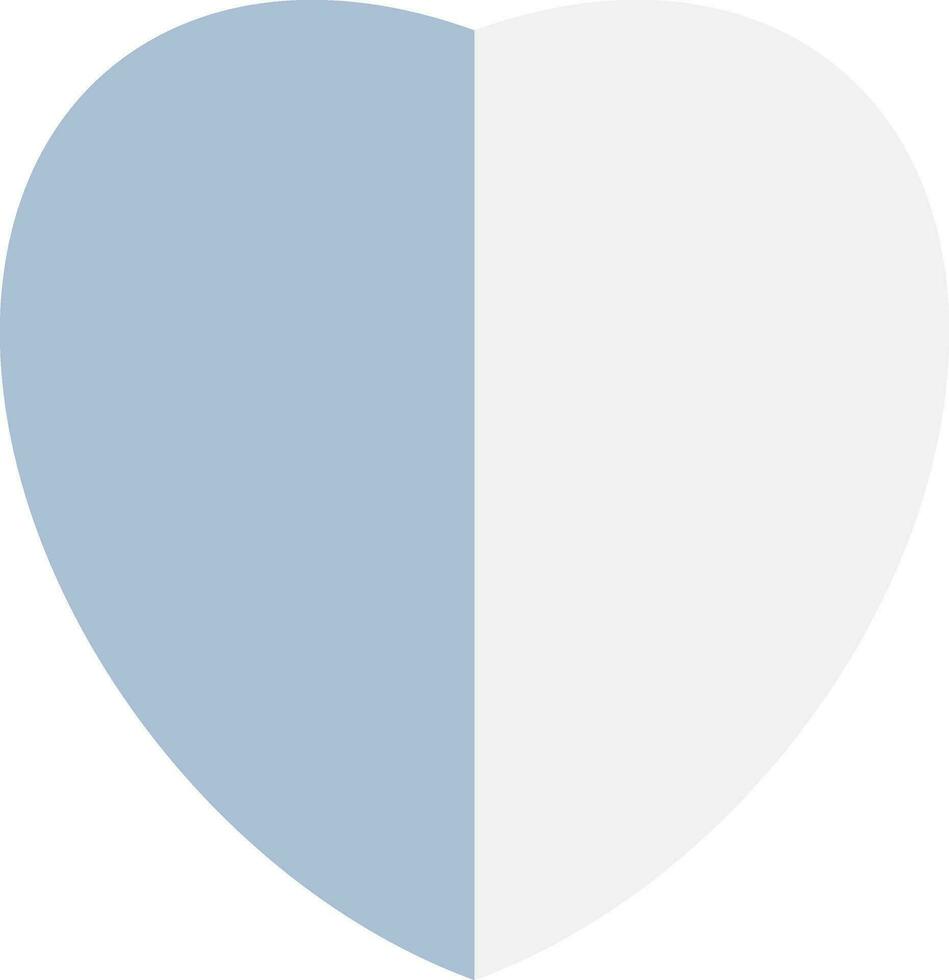plat cœur icône dans bleu et blanc couleur. vecteur
