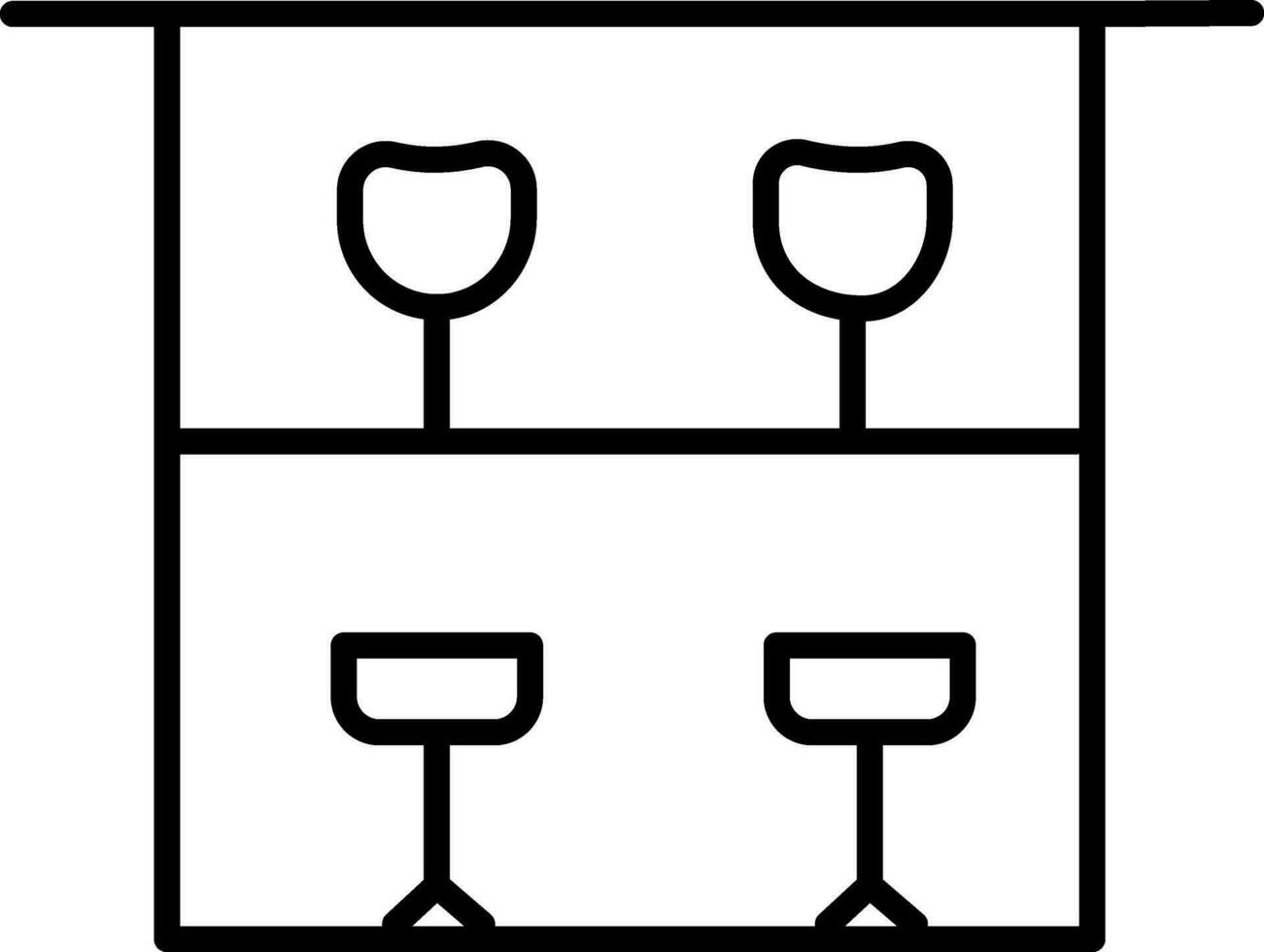 cocktail des lunettes sur table grille icône dans ligne art. vecteur
