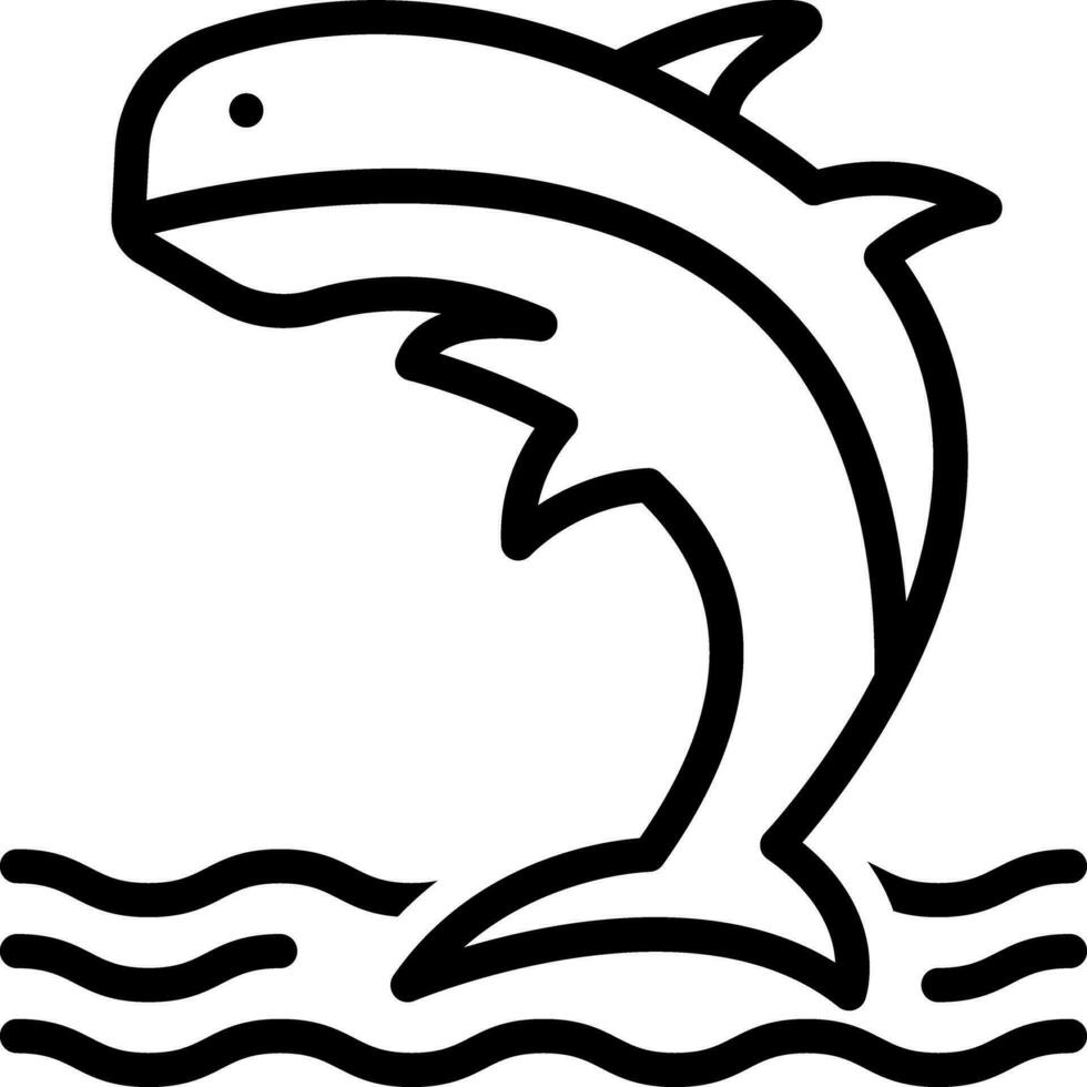 icône de la ligne pour le poisson vecteur