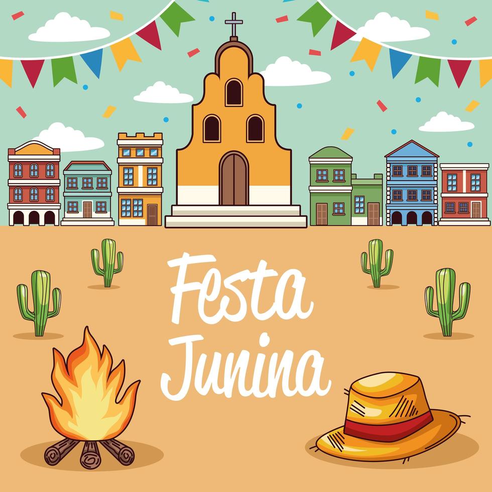 festa junina célébrant vecteur