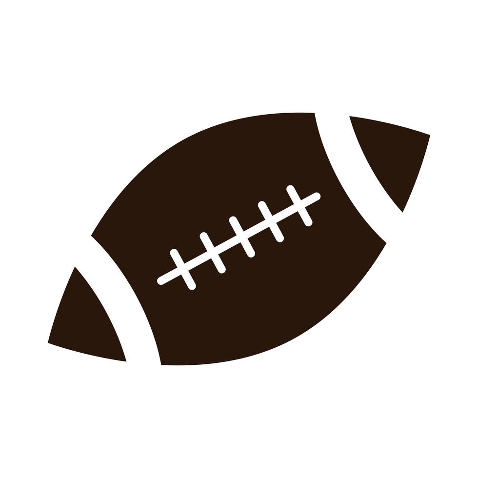 éducation scolaire football américain balle sport approvisionnement icône de style silhouette vecteur