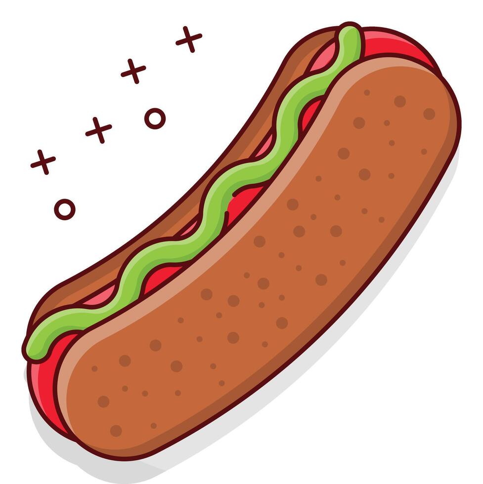 illustration vectorielle de hot-dog sur un fond. symboles de qualité premium. icônes vectorielles pour le concept et la conception graphique. vecteur