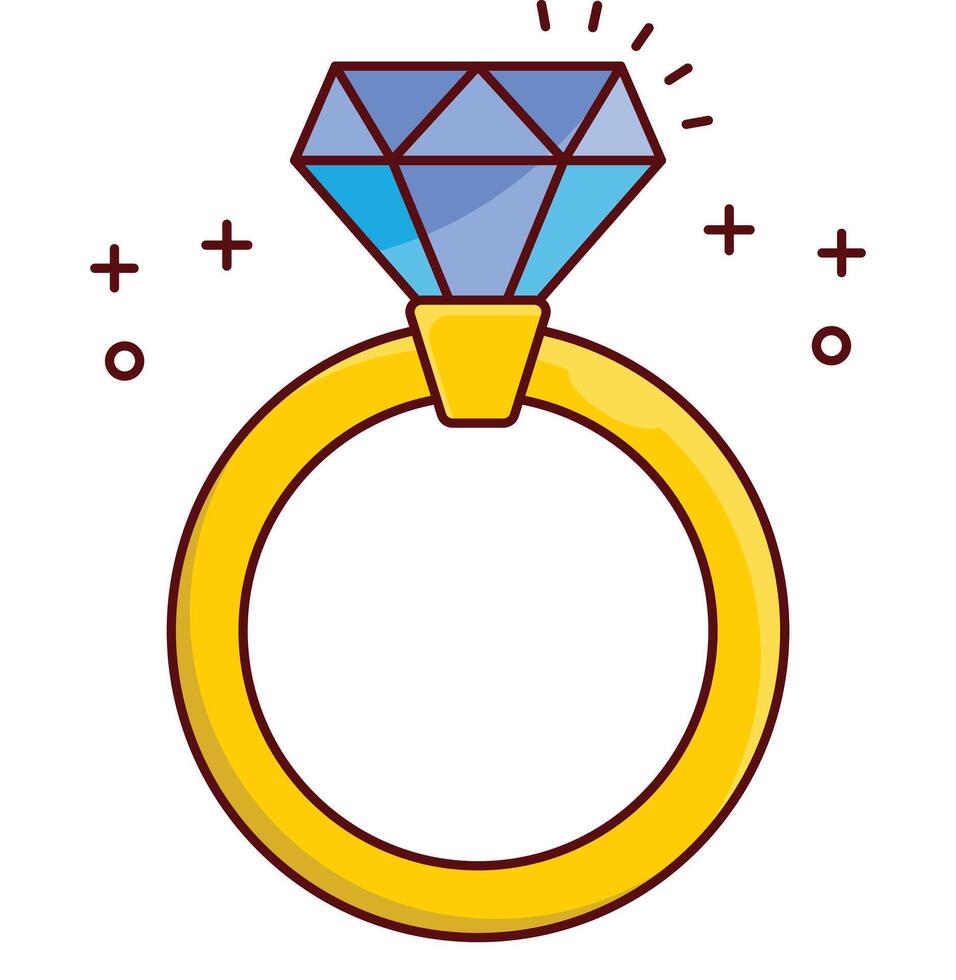 illustration vectorielle de bague en diamant sur fond.symboles de qualité premium.icônes vectorielles pour le concept et la conception graphique. vecteur