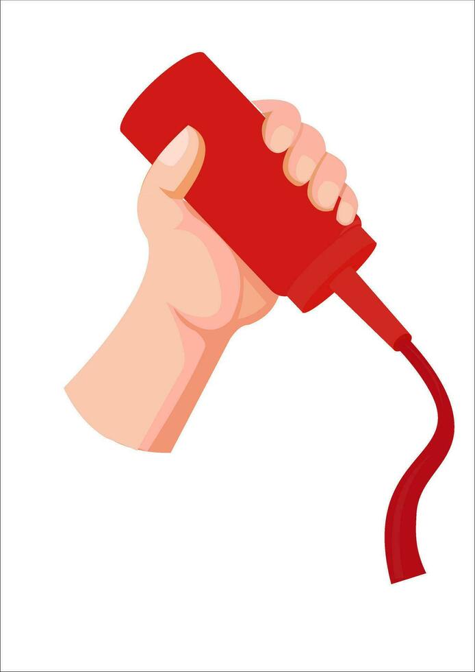 vecteur illustration de une main verser tomate sauce