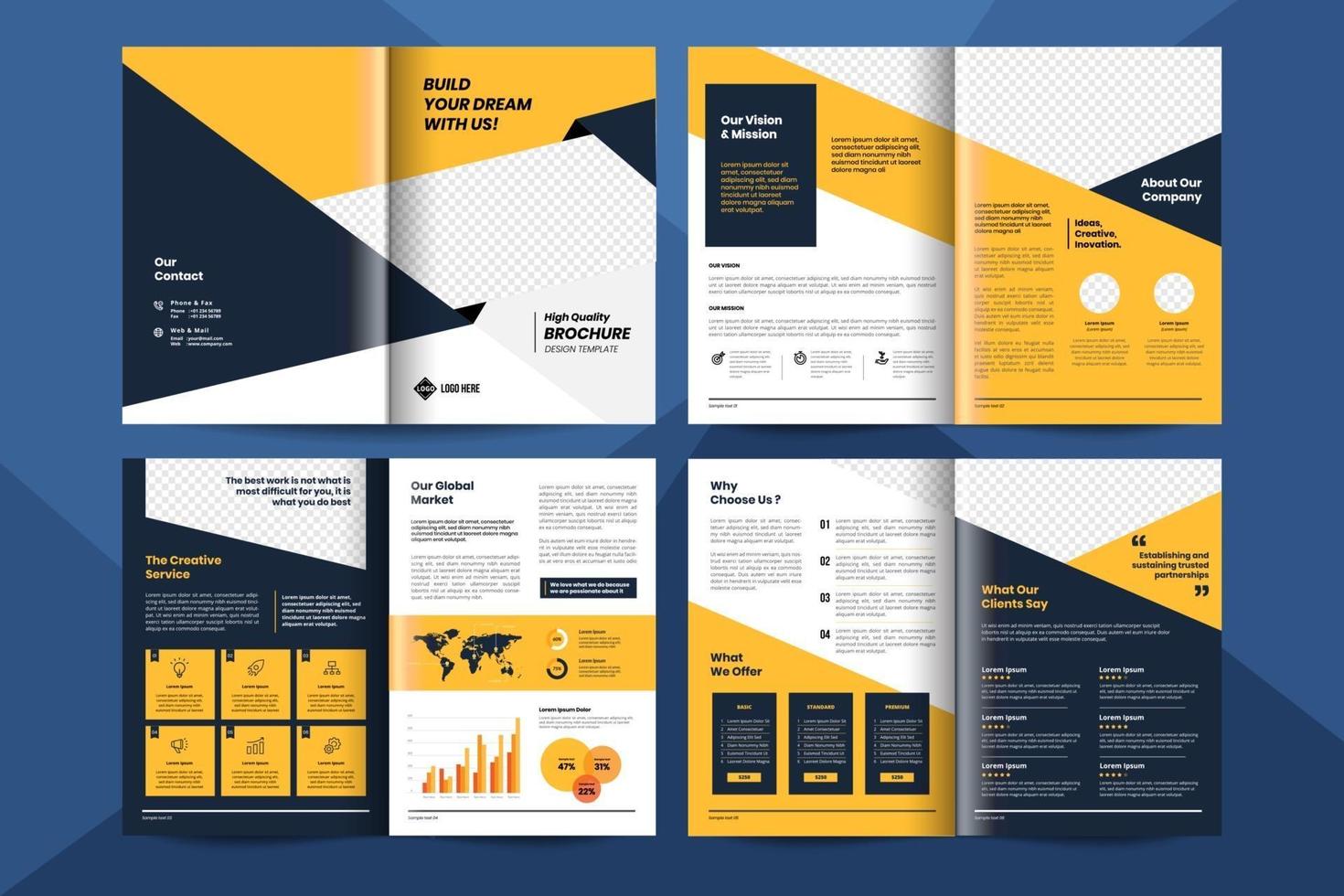 modèle de brochure entreprise jaune modèle de flyer entreprise entreprise vecteur