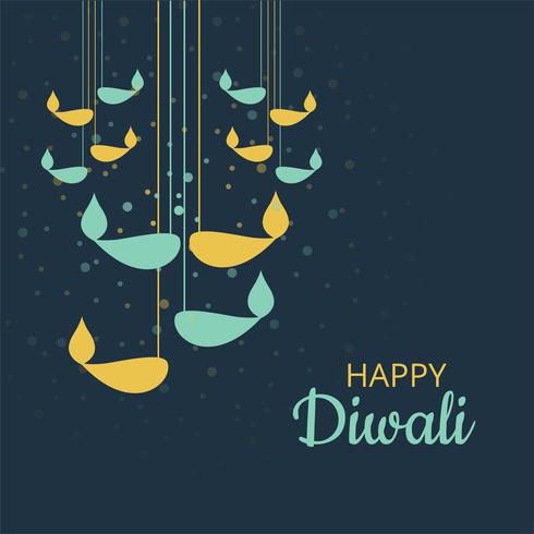 Abstrait Diwali heureux coloré fond décoratif vecteur
