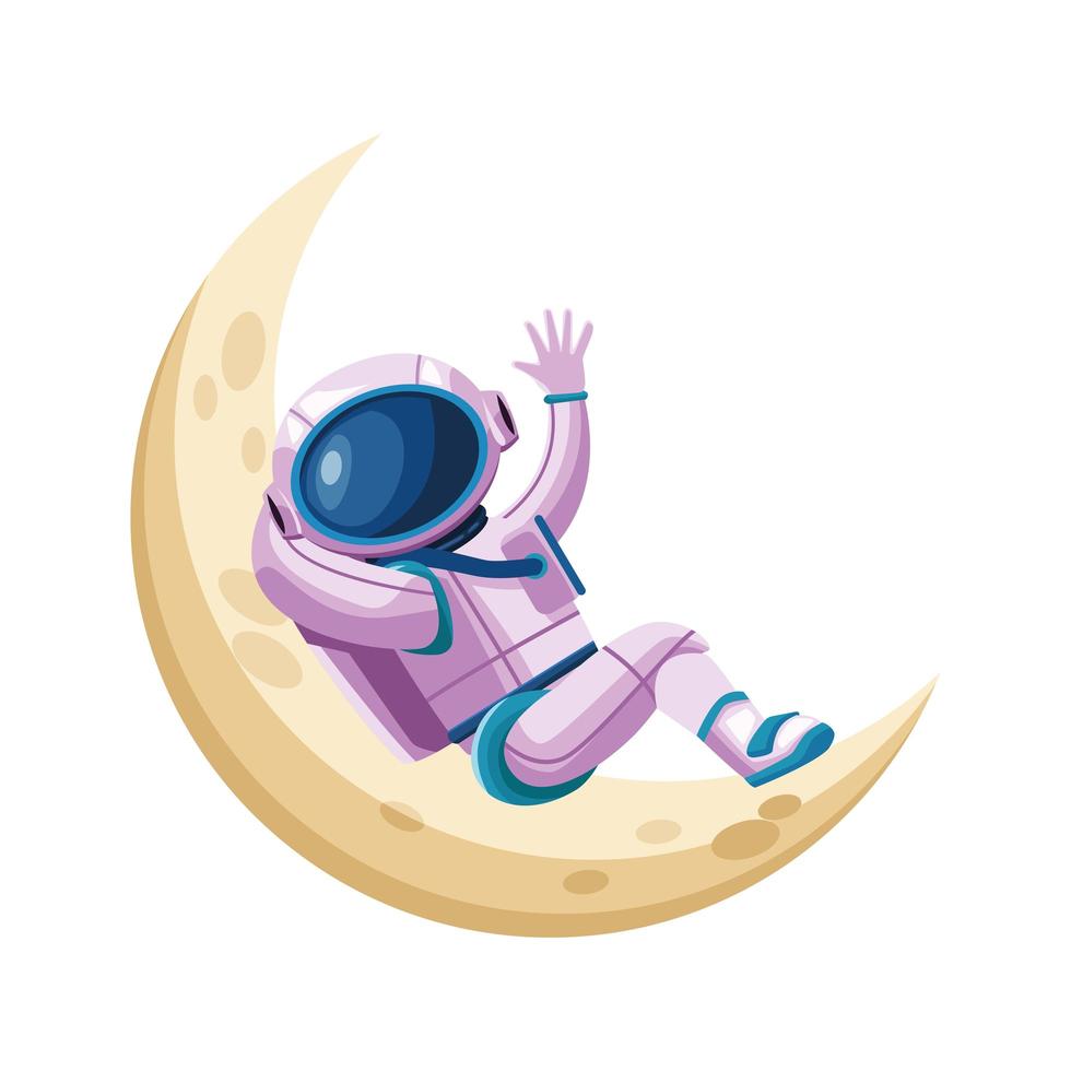 astronaute dans la lune vecteur