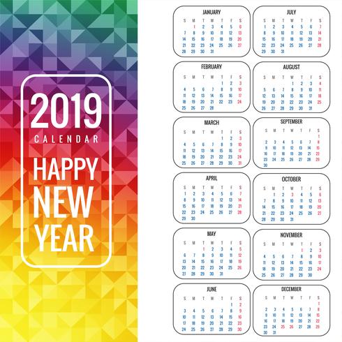 Calendrier pour le vecteur de fond 2019