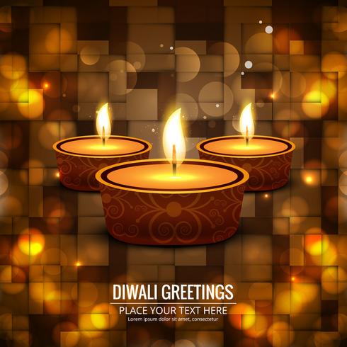 Joyeux diwali diya illustration de fond de festival de lampe à huile vecteur