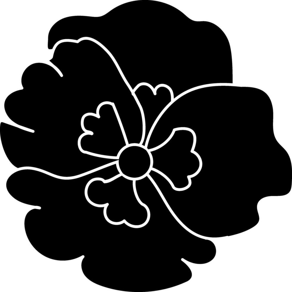 plat style icône de fleur dans noir couleur. vecteur