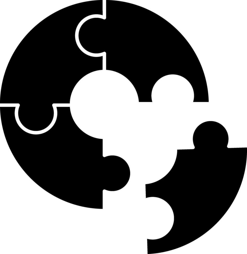 vecteur illustration de glyphe cercle puzzle icône.