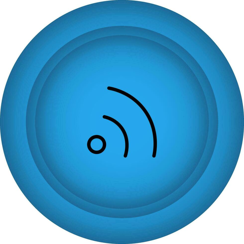 plat style Wifi bouton bleu icône ou symbole. vecteur