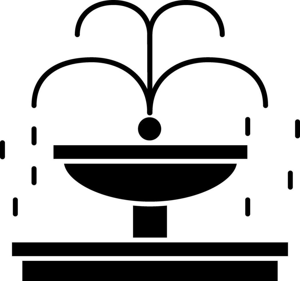 Fontaine icône ou symbole dans glyphe style. vecteur