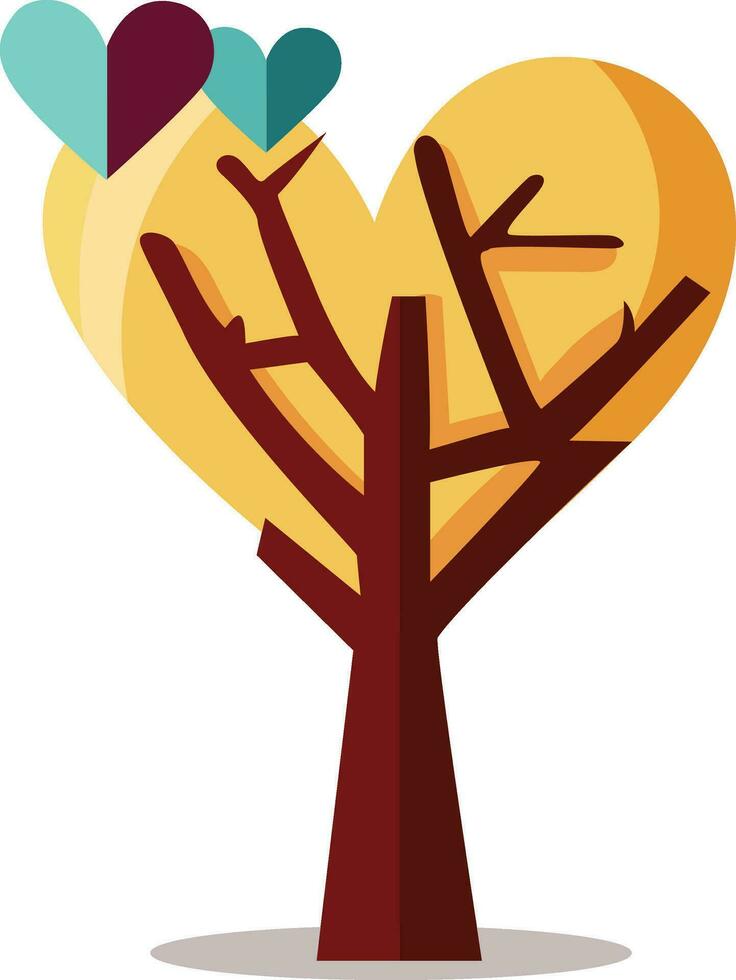 cœur forme abstrait arbre icône dans plat style. vecteur